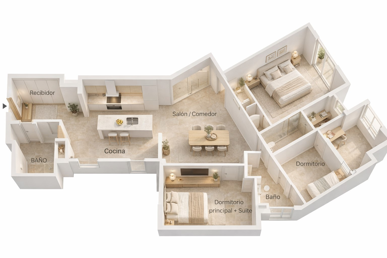 Piso de 3 Dormitorios en venta en Málaga Centro
